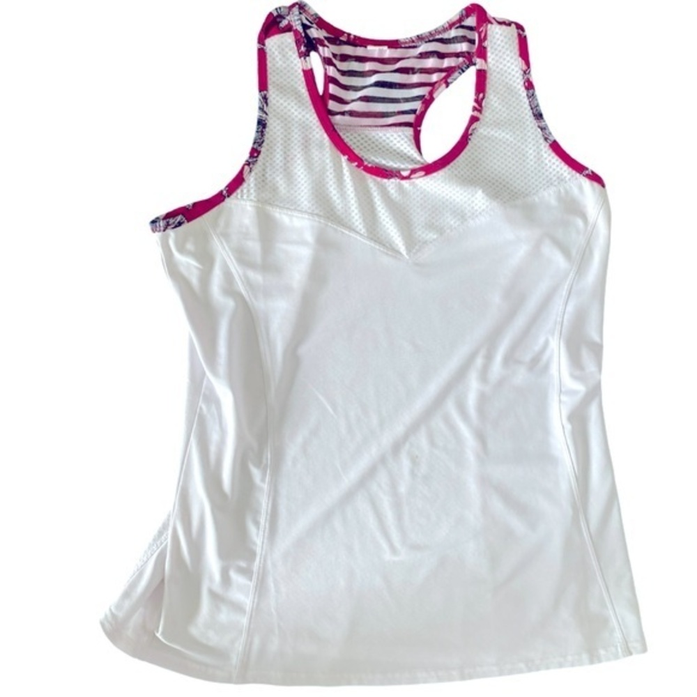 Bolle Athletic Shirt - M white , red gray detail.  nylon spandex